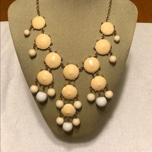 Bubble necklace - blush and white